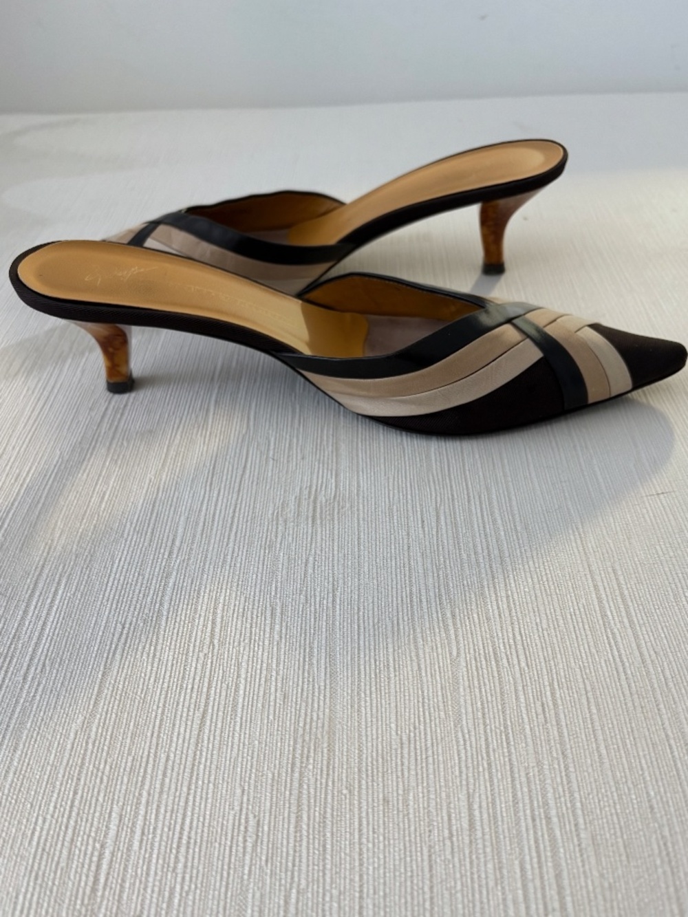 Vintage Giuseppe Zanotti Sculptural Kitten Heel Mules EU 38.5 - Picture 3 of 8